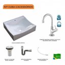 Ver imagem 3 de Kit Cuba Q440 com Torneira 1198 Metal e Válvula 1 Pol. Sifão Cromado e Flexível Compace