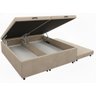 Cama Box Bau Casal Bipartido C/ Cama Auxiliar Suede 47x138x188 - Santo Box:bege - 2