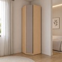 Ver imagem 3 de Guarda Roupa Modulado Canto Obliquo 1 Porta 1 Cabideiro 6 Prateleiras Essenza Luciane Móveis
