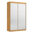 Ver imagem 2 de Guarda-Roupa Solteiro com Espelho 2 Portas de Correr e 2 Gavetas Peônia Yescasa Cinamomo/Off White