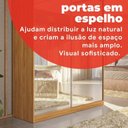 Ver imagem 7 de Guarda-Roupa Solteiro com Espelho 2 Portas de Correr e 2 Gavetas Peônia Yescasa Cinamomo/Off White