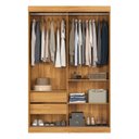 Ver imagem 4 de Guarda-Roupa Solteiro com Espelho 2 Portas de Correr e 2 Gavetas Peônia Yescasa Cinamomo/Off White Marrom