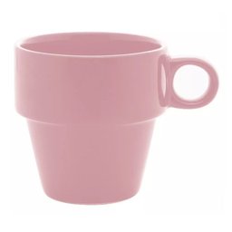 Xícara P/ Chá Café Cerâmica Empilhavél Rosa 210ml Lyor - 1