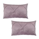 Ver imagem 1 de Kit 2 Capas para Almofada Drapeada em Veludo Retangular Rosa Quartzo
