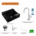 Ver imagem 3 de Kit Cuba Q440 com Torneira 1198 Metal e Válvula Click 1 Pol. Sifão Pvc e Flexível Compace