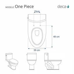 Assento Sanitario Poliester One Piece Branco para vaso Deca - 5 Assento Sanitario Poliester One Piece Branco para vaso Deca - 5