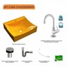 Kit Cuba Q440 com Torneira 1198 Metal e Válvula Click 1"b e Sifão Cromado e Flexível Compace - 3
