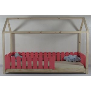 Cama Infantil Solteirão Casinha Colorida Madeira Maciça Pinus Grade Cercadinho