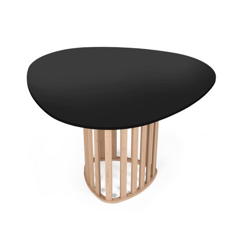 Mesa de Jantar Orgânica 4 Lugares 120x118cm MDF Preto e Jade - Straub Web