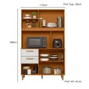Ver imagem 2 de Armário de Cozinha Compacto 115cm Sicília Médio 5 Portas 2 Gavetas Freijo Ripado Off White Poliman