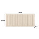 Ver imagem 3 de Cabeceira Cama Casal Queen Estofada Gomos 170cm X 121cm Linho Veludo Cor:veludo Luxor Creme
