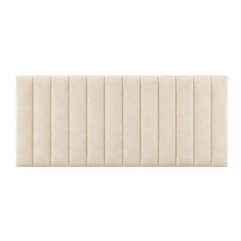 Cabeceira Cama Casal Queen Estofada Gomos 170cm X 121cm Linho Veludo Cor:veludo Luxor Creme