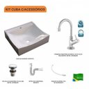 Ver imagem 3 de Kit Cuba Q440 com Torneira 1198 Metal e Válvula Click 1 Pol. Sifão Pvc e Flexível Compace