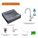 Ver imagem 3 de Kit Cuba Q440 com Torneira 1198 Metal e Válvula Click 1 Pol. Sifão Pvc e Flexível Compace