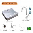 Ver imagem 3 de Kit Cuba Q440 com Torneira 1198 Metal e Válvula Click 1 Pol. Sifão Pvc e Flexível Compace