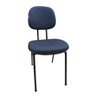 kit 6 Cadeiras de Escritório Secretaria Fixa Pé Palito Tecido JSerrano Azul Com Preto para Recepção - 2