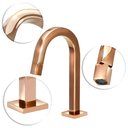 Ver imagem 2 de Torneira Banheiro Lavatório Quadrada Rose Gold Pratica Clean