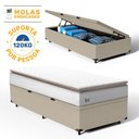 Ver imagem 2 de Cama Box Baú com Colchão de Molas Ensacadas Pillow Top Neve Solteiro 88cm