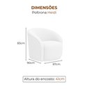 Ver imagem 3 de Poltrona Giratória 87cm Heidi Linho Off White - Sallar Home