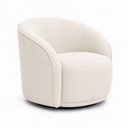 Ver imagem 1 de Poltrona Giratória 87cm Heidi Linho Off White - Sallar Home