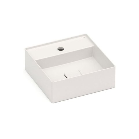 Cuba de Apoio Quadrada 350x350 com Mesa Terra T8 Beige Beige Roca Cód. A32787W650