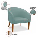 Ver imagem 4 de Poltrona Sala Decorativa Stella Pé Madeira Trapézio Castanho Cotelê Ext/veludo Menta D03 - D’Rossi