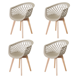 Kit 4 Cadeiras Polipropileno Web Wood La Mobilia: Design Moderno para Sala, Varanda e Gourmet - 2 Kit 4 Cadeiras Polipropileno Web Wood La Mobilia: Design Moderno para Sala, Varanda e Gourmet - 2