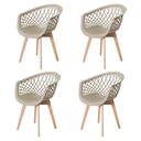 Ver imagem 1 de Kit 4 Cadeiras Web Wood Fendi para Sala, Varanda Gourmet e Cozinha