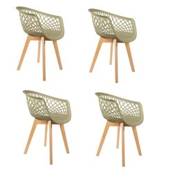 Kit 4 Cadeiras Web Wood Fendi - 1