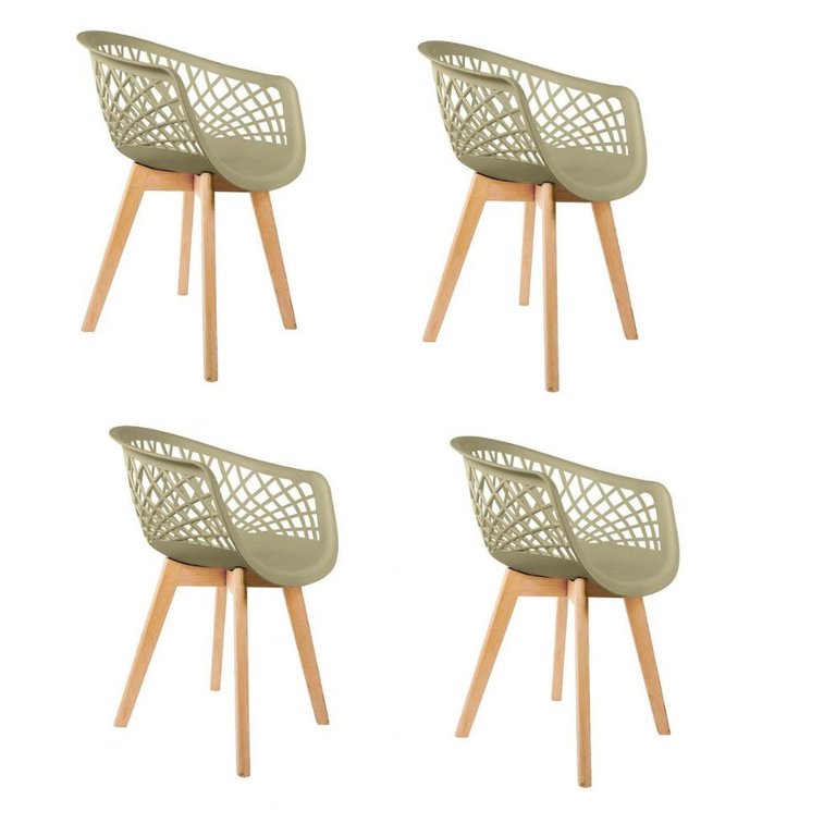 Kit 4 Cadeiras Web Wood Fendi