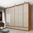 Ver imagem 1 de Guarda-Roupa Casal com 6 Portas e 3 Gavetas 270cm Multimóveis CR35488 Cinamomo/Off White