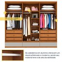 Ver imagem 6 de Guarda-Roupa Casal com 6 Portas e 3 Gavetas 270cm Multimóveis CR35488 Cinamomo/Off White