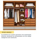 Ver mais imagens de Guarda-Roupa Casal com 6 Portas e 3 Gavetas 270cm Multimóveis CR35488 Cinamomo/Off White