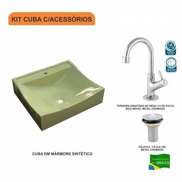 Kit Cuba Q440 com Torneira 1198 Metal e Válvula 1 Pol. Compace - 3