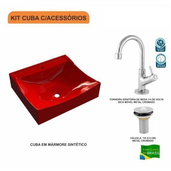 Kit Cuba Q440 com Torneira 1198 Metal e Válvula 1 Pol. Compace - 3