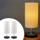 Ver imagem 1 de Kit 2 Abajur Luminaria de Mesa Redondo Interruptor Ref 84 Decoração Casa Sala Quarto Escritório