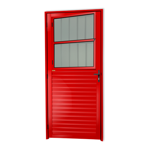 Porta de Sala Alumínio 86 Dir. V.Boreal Vermelho Brimak