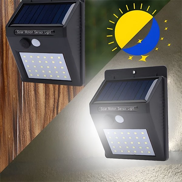 Luminária Solar de Parede 30 Leds de Luz Branca Lâmpada com Sensor de Movimento Jardim e Quintal - 5