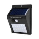 Ver imagem 2 de Luminária Solar de Parede 30 Leds de Luz Branca Lâmpada com Sensor de Movimento Jardim e Quintal