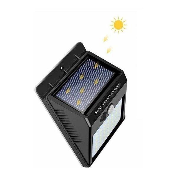 Luminária Solar de Parede 30 Leds de Luz Branca Lâmpada com Sensor de Movimento Jardim e Quintal - 3