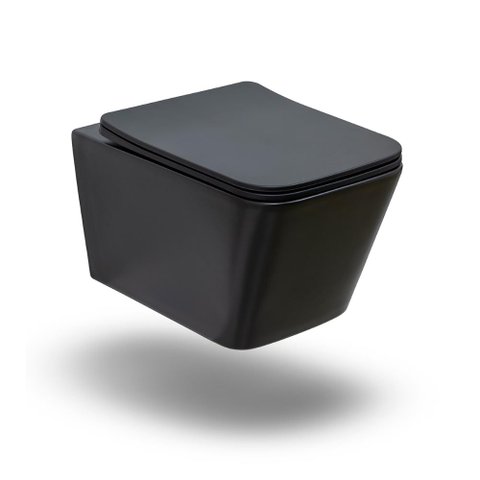 Vaso Sanitário Suspenso Saída Horizontal Esmeralda Pingoo.casa - Preto