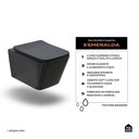 Ver imagem 2 de Vaso Sanitário Suspenso Saída Horizontal Esmeralda Pingoo.casa - Preto