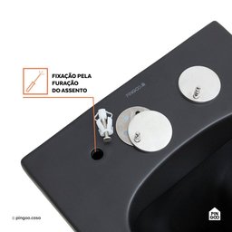 Vaso Sanitário Suspenso Saída Horizontal Esmeralda Pingoo.casa - Preto - 6