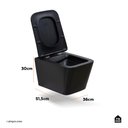 Ver imagem 7 de Vaso Sanitário Suspenso Saída Horizontal Esmeralda Pingoo.casa - Preto