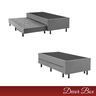 Base Cama Box Solteiro Suede 88x188 com Auxiliar Duquesa - 3