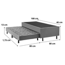 Ver imagem 7 de Base Cama Box Solteiro Suede 88x188 com Auxiliar Duquesa