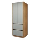 Ver imagem 3 de Paneleiro 2 Portas 2 Gavetas com Rodapé 70cm 100% MDF Rainha Verde/Nature