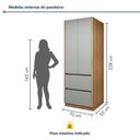Ver imagem 4 de Paneleiro 2 Portas 2 Gavetas com Rodapé 70cm 100% MDF Rainha Verde/Nature