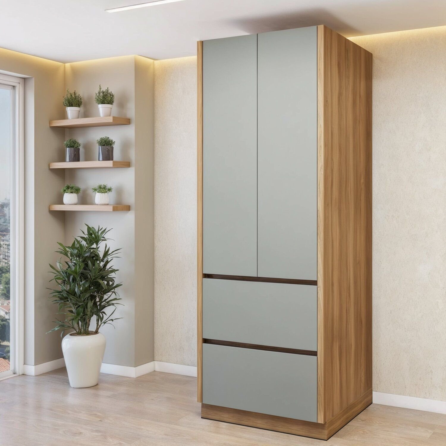 Paneleiro 2 Portas 2 Gavetas com Rodapé 70cm 100% Mdf Rainha