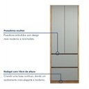 Ver imagem 7 de Paneleiro 2 Portas 2 Gavetas com Rodapé 70cm 100% MDF Rainha Verde/Nature